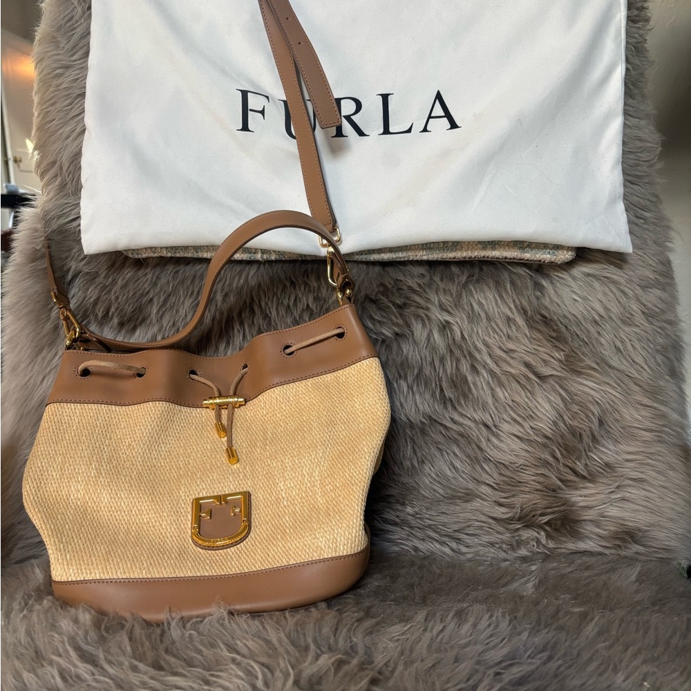 Furla Beige and Brown Shoulder Bag